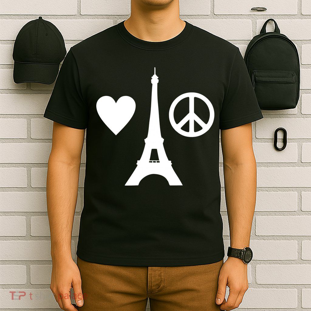 Paris Peace Sign Eiffel Tower T-Shirt