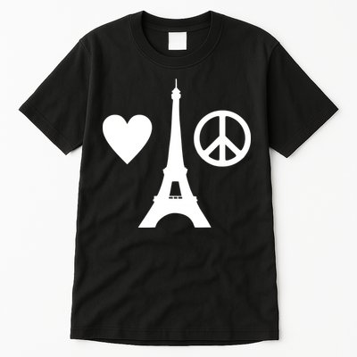 Paris Peace Sign Eiffel Tower Tall T-Shirt