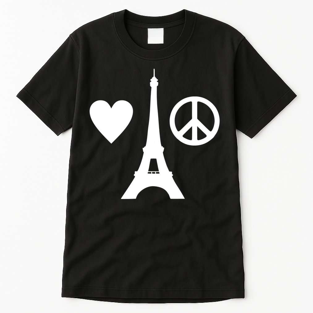 Paris Peace Sign Eiffel Tower Tall T-Shirt