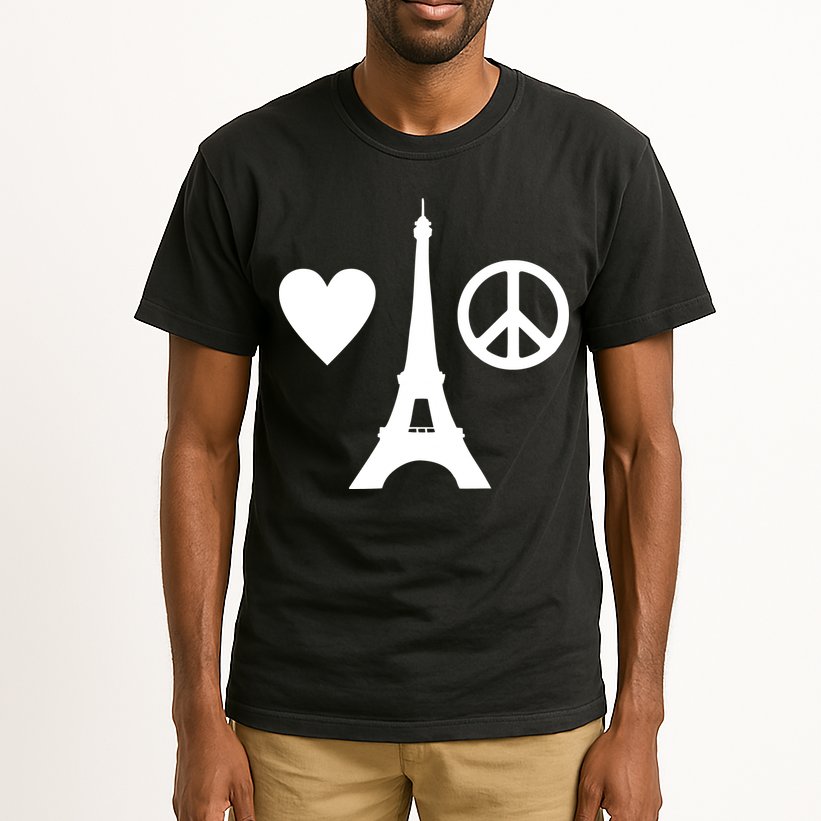 Paris Peace Sign Eiffel Tower Tall T-Shirt