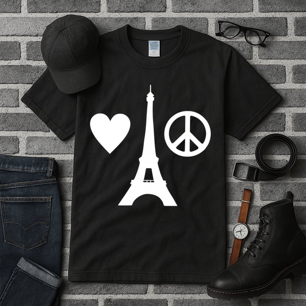 Paris Peace Sign Eiffel Tower Tall T-Shirt
