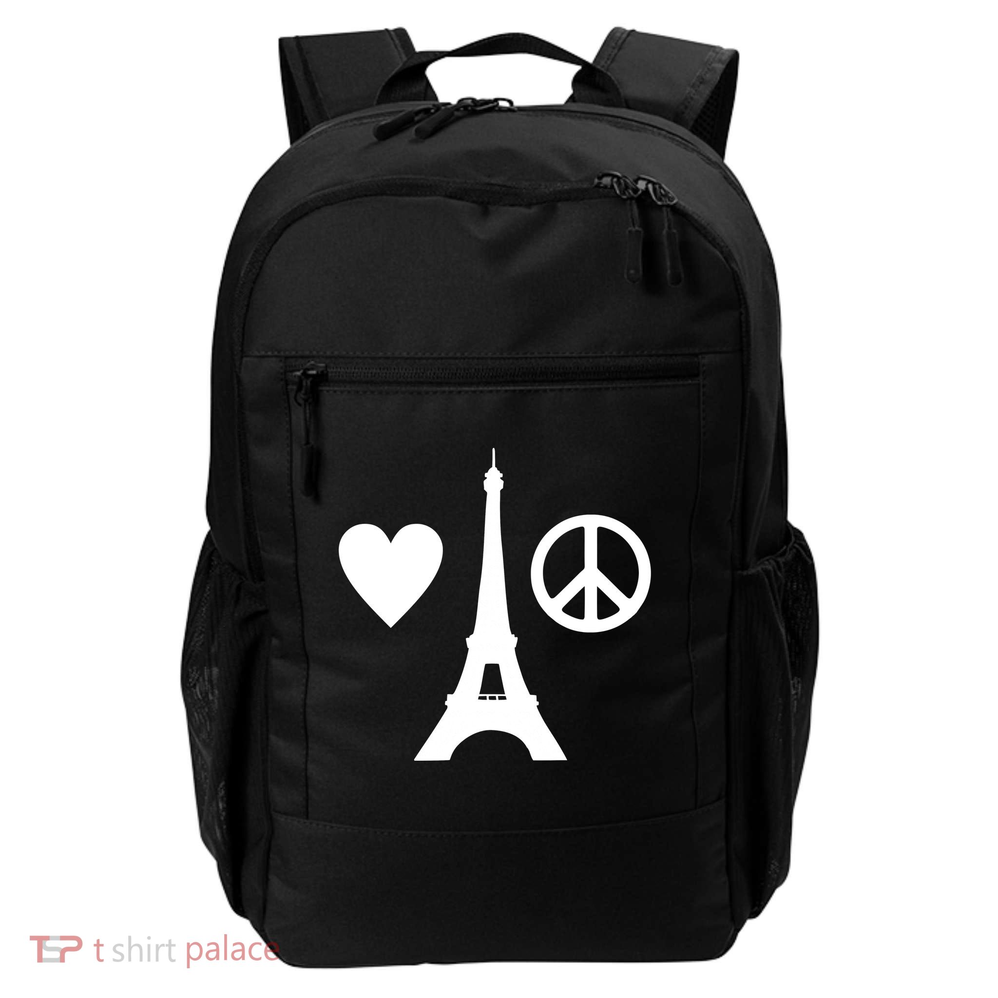 Paris Peace Sign Eiffel Tower Daily Commute Backpack