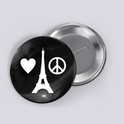 Paris Peace Sign Eiffel Tower Button