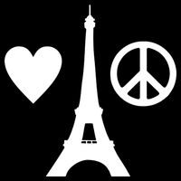 Paris Peace Sign Eiffel Tower 7-Panel Snapback Hat