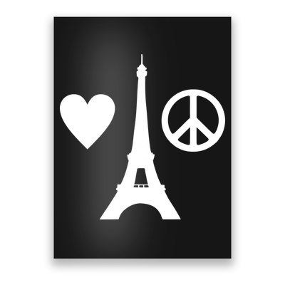 Paris Peace Sign Eiffel Tower Poster