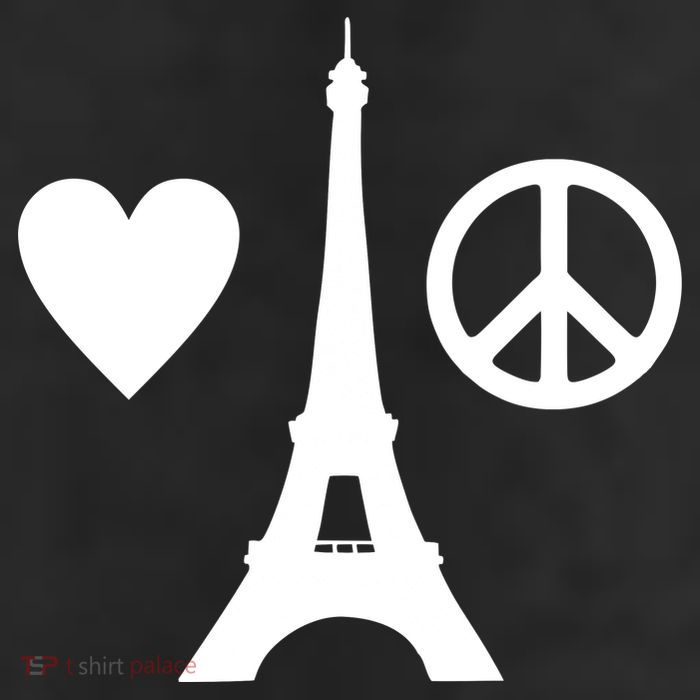 Paris Peace Sign Eiffel Tower 25L Jumbo Tote