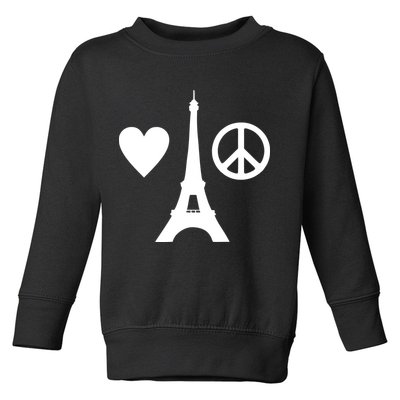 Paris Peace Sign Eiffel Tower Toddler Sweatshirt