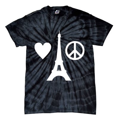 Paris Peace Sign Eiffel Tower Tie-Dye T-Shirt