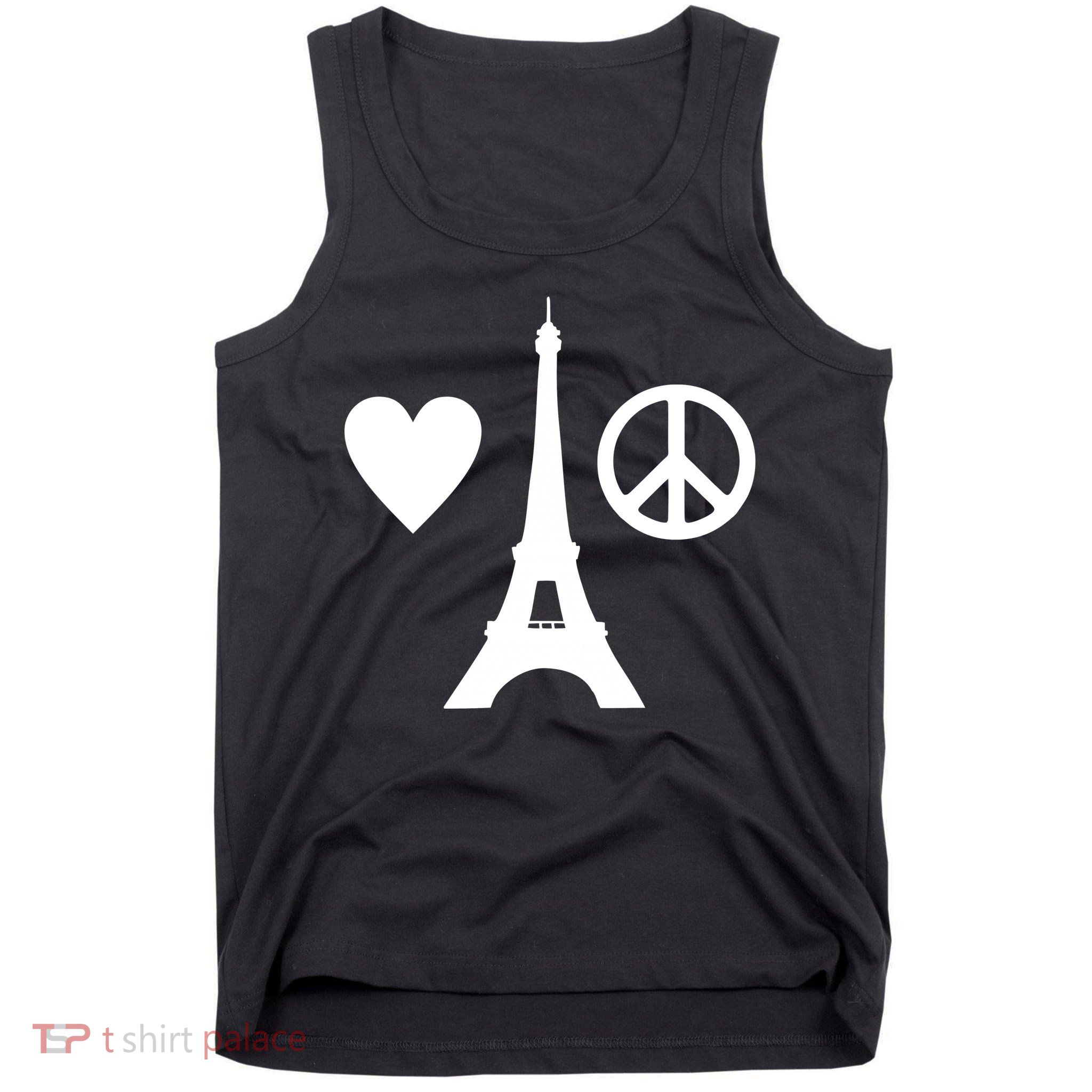 Paris Peace Sign Eiffel Tower Tank Top