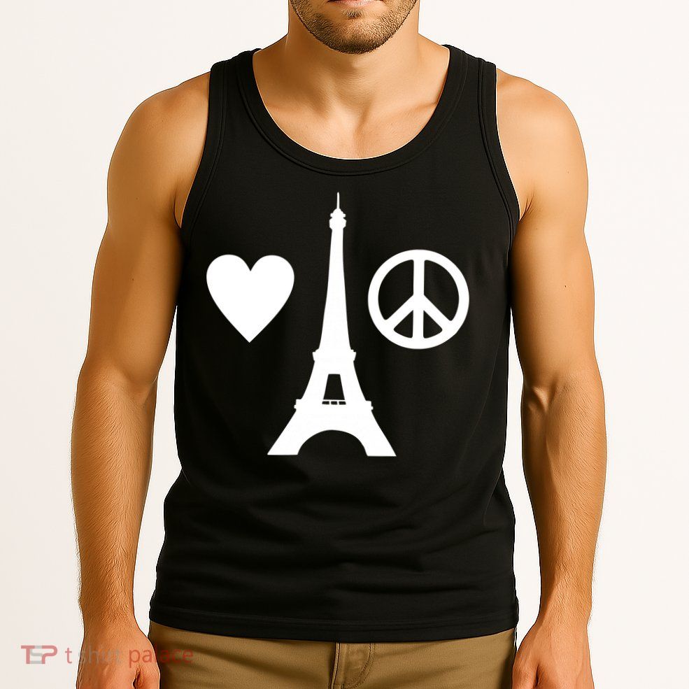 Paris Peace Sign Eiffel Tower Tank Top