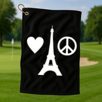 Paris Peace Sign Eiffel Tower Golf Towel