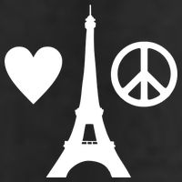 Paris Peace Sign Eiffel Tower Golf Towel