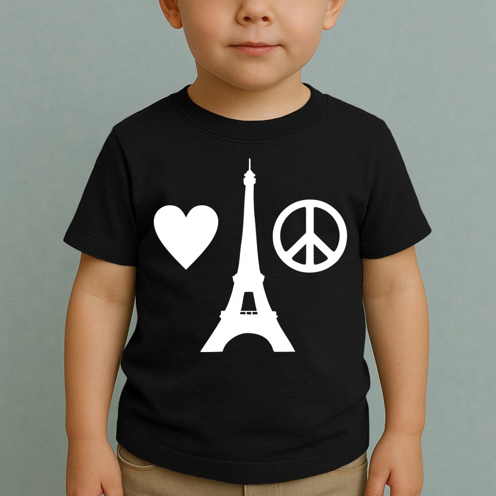 Paris Peace Sign Eiffel Tower Toddler T-Shirt