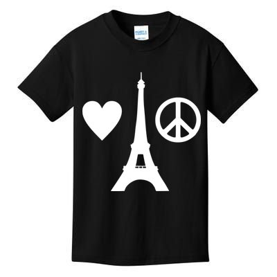 Paris Peace Sign Eiffel Tower Kids T-Shirt
