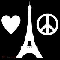 Paris Peace Sign Eiffel Tower Zip Tote Bag