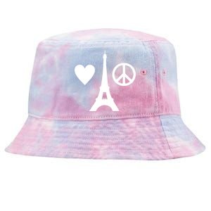 Paris Peace Sign Eiffel Tower Tie-Dyed Bucket Hat