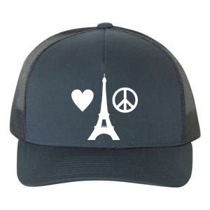 Paris Peace Sign Eiffel Tower Yupoong Adult 5-Panel Trucker Hat