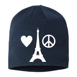 Paris Peace Sign Eiffel Tower Sustainable Beanie