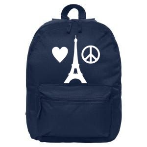 Paris Peace Sign Eiffel Tower 16 in Basic Backpack