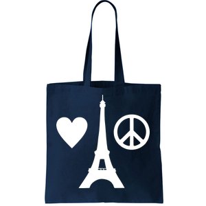 Paris Peace Sign Eiffel Tower Tote Bag