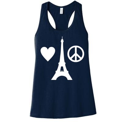 Paris Peace Sign Eiffel Tower Women's Racerback Tank