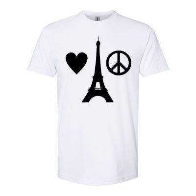 Paris Peace Sign Eiffel Tower Softstyle CVC T-Shirt