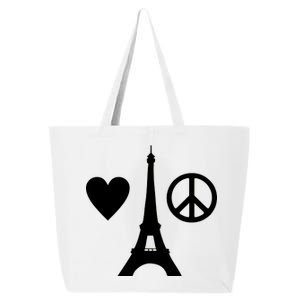 Paris Peace Sign Eiffel Tower 25L Jumbo Tote