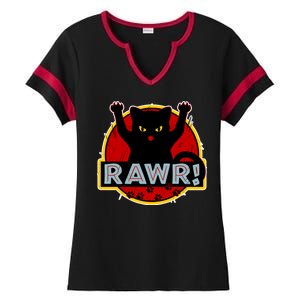 Parody Cat Rawr Logo Ladies Halftime Notch Neck Tee