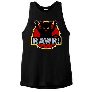 Parody Cat Rawr Logo Ladies PosiCharge Tri-Blend Wicking Tank