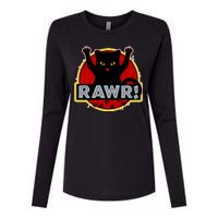 Parody Cat Rawr Logo Womens Cotton Relaxed Long Sleeve T-Shirt