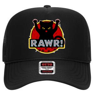 Parody Cat Rawr Logo High Crown Mesh Back Trucker Hat