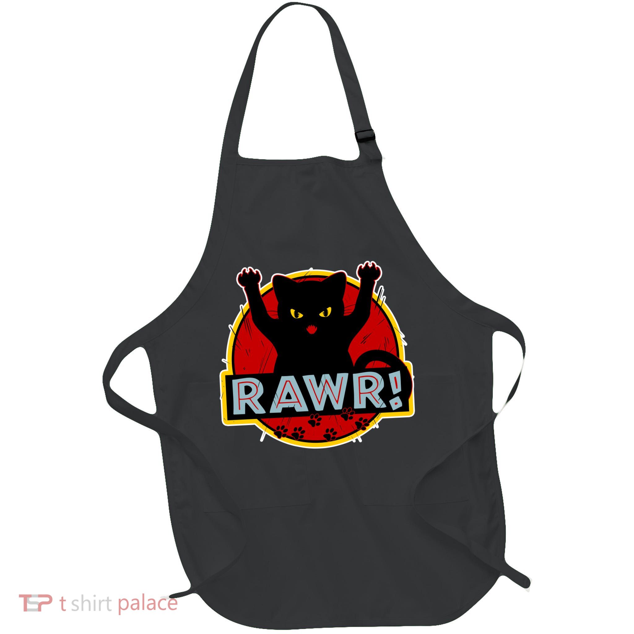 Parody Cat Rawr Logo Full-Length Apron With Pockets