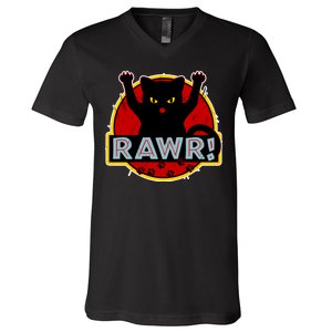 Parody Cat Rawr Logo V-Neck T-Shirt