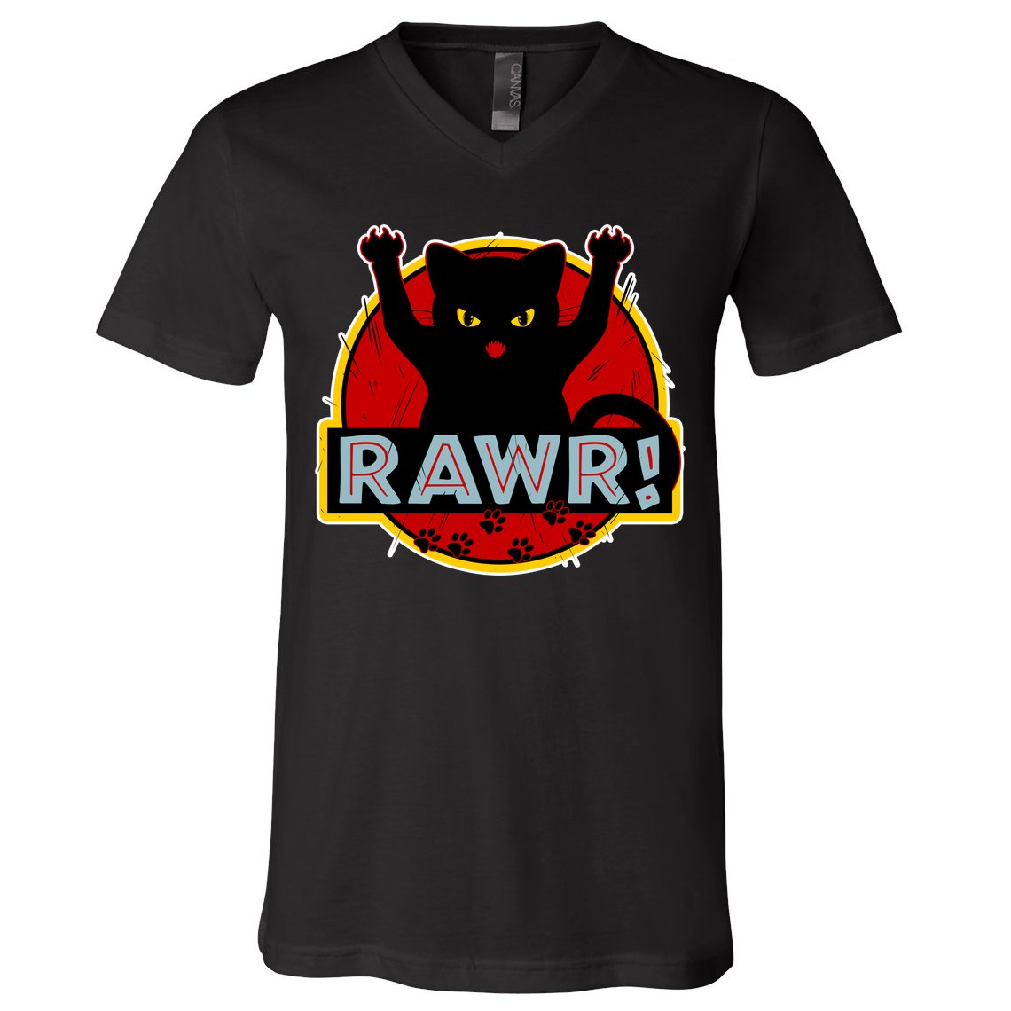 Parody Cat Rawr Logo V-Neck T-Shirt