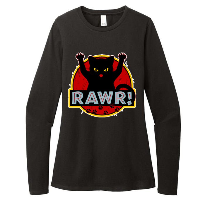 Parody Cat Rawr Logo Womens CVC Long Sleeve Shirt