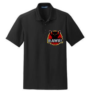 Parody Cat Rawr Logo Dry Zone Grid Polo