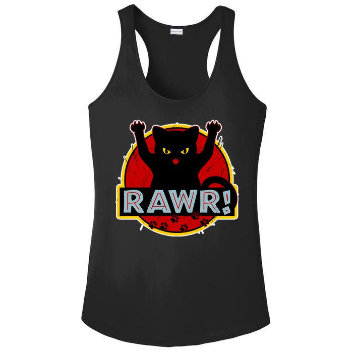 Parody Cat Rawr Logo Ladies PosiCharge Competitor Racerback Tank