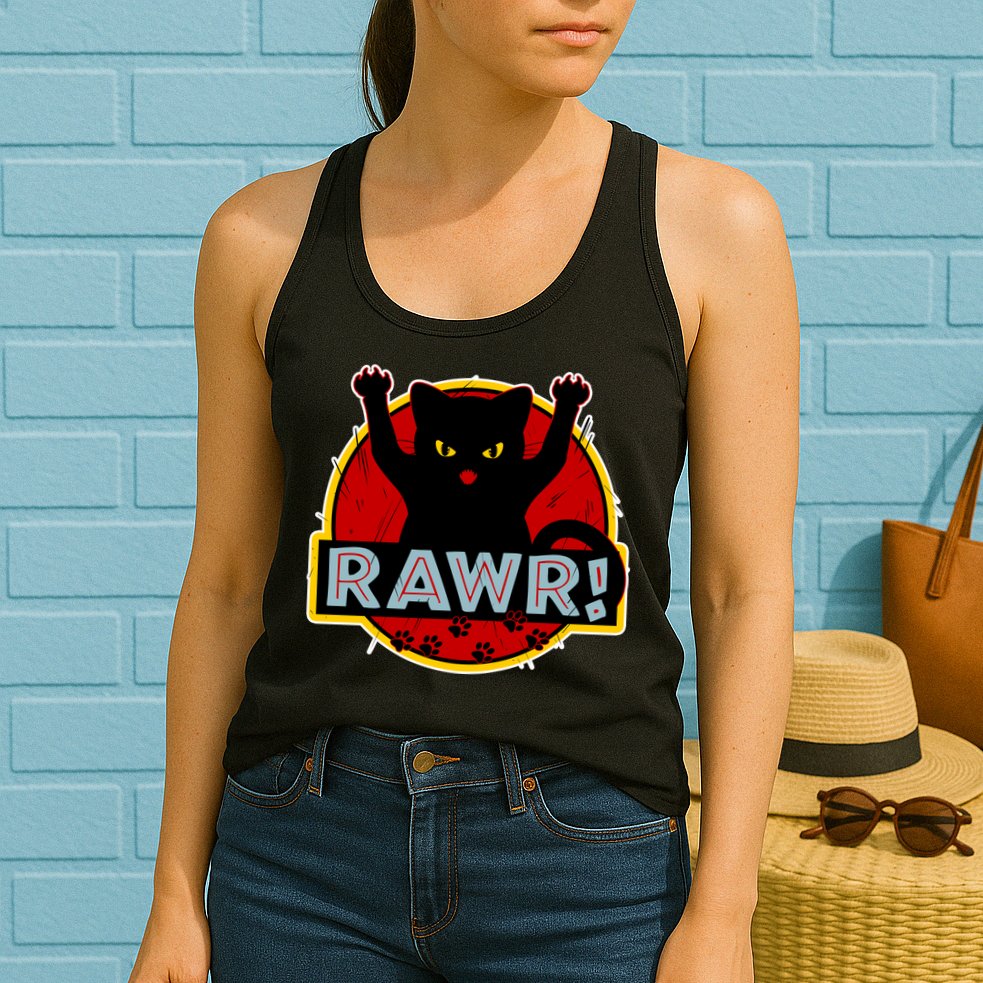 Parody Cat Rawr Logo Womens Tank Top