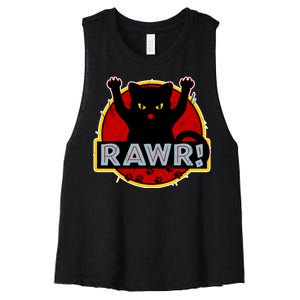 Parody Cat Rawr Logo Women's Racerback Cropped Tank