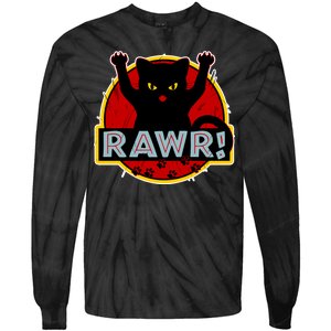 Parody Cat Rawr Logo Tie-Dye Long Sleeve Shirt