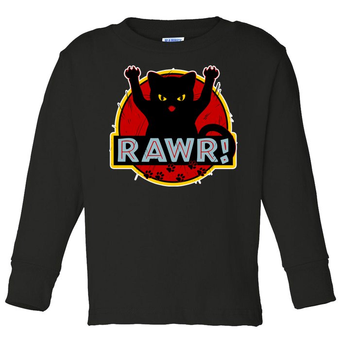 Parody Cat Rawr Logo Toddler Long Sleeve Shirt