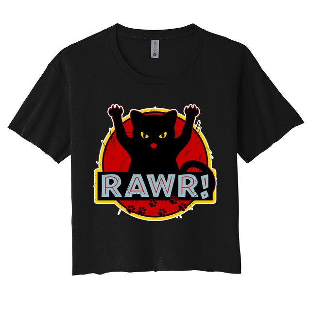 Parody Cat Rawr Logo Women's Crop Top Tee