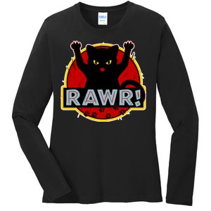 Parody Cat Rawr Logo Ladies Long Sleeve Shirt