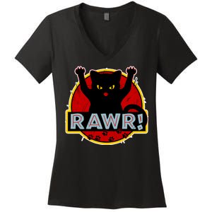 Parody Cat Rawr Logo Women's V-Neck T-Shirt