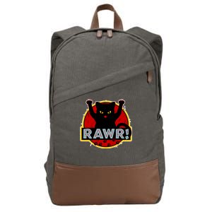 Parody Cat Rawr Logo Cotton Canvas Backpack