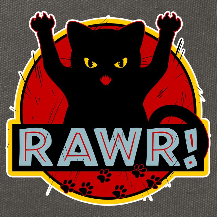 Parody Cat Rawr Logo Cotton Canvas Backpack