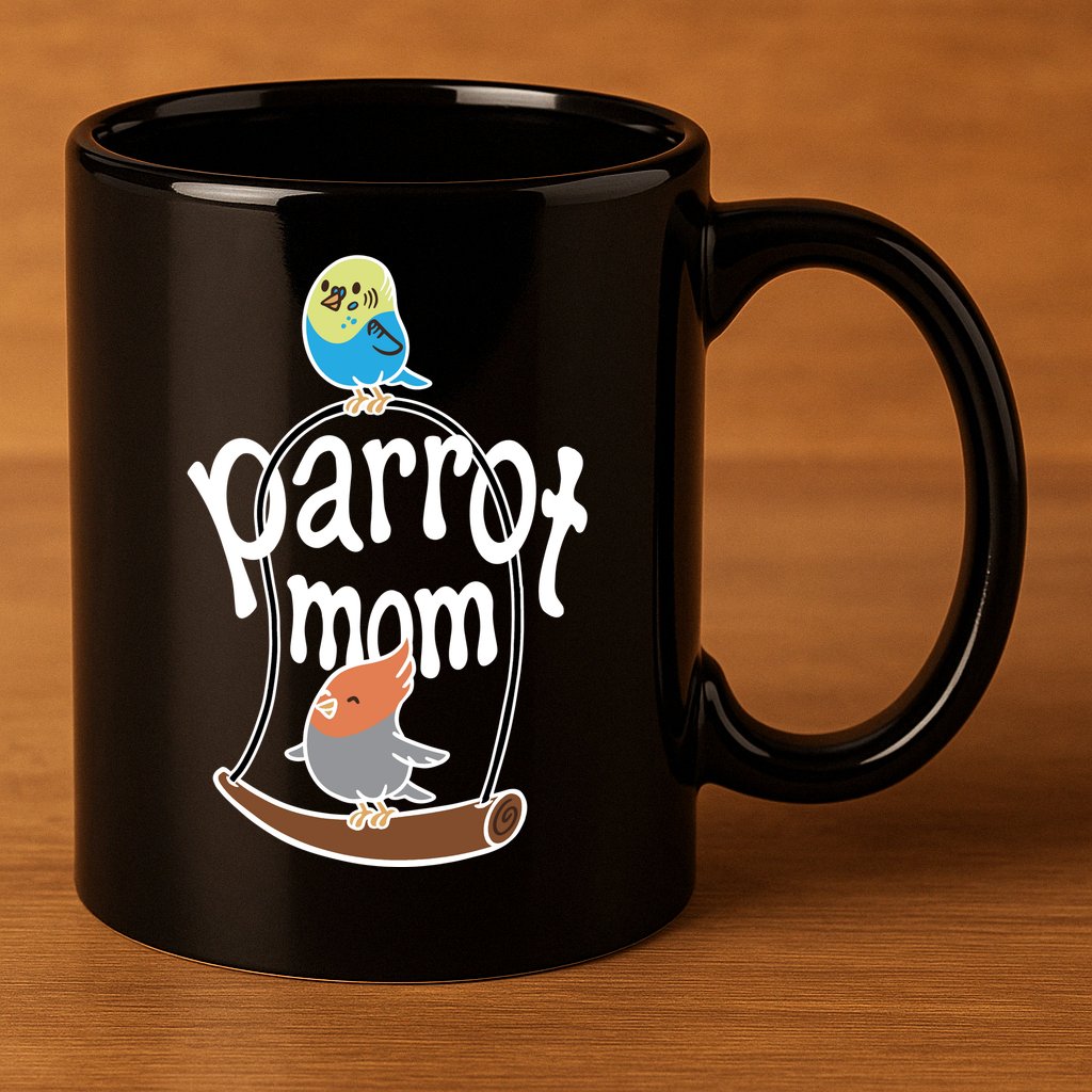 Parrot Mom 11oz C Handle Ceramic Mug