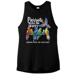 Parrots Make Me Happy Human Make My Head Hurt Ladies PosiCharge Tri-Blend Wicking Tank