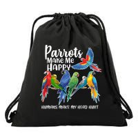 Parrots Make Me Happy Human Make My Head Hurt Drawstring Bag