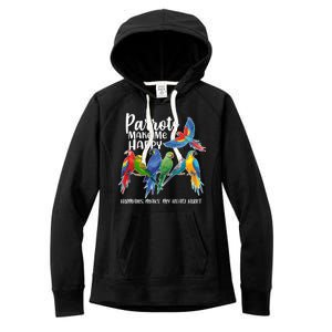 Parrots Make Me Happy Human Make My Head Hurt Women's Fleece Hoodie